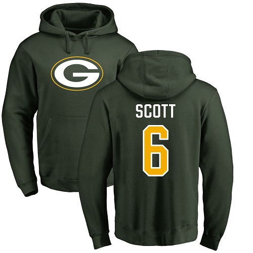 Green Bay Packers Green #6 Scott J K Name And Number Logo Nike NFL Pullover Hoodie